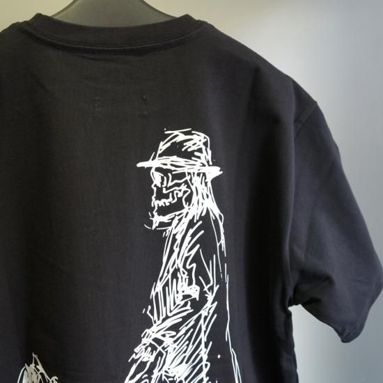 Yohji Yamamoto Yyｘneweraコットンtシャツ 犬散歩 Hn T98 0