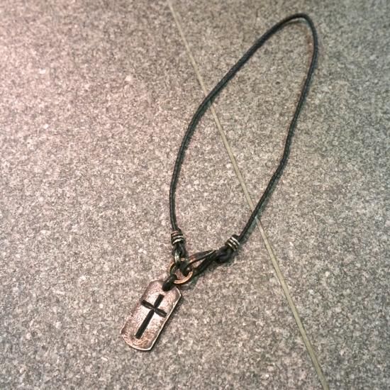 ISAMU KATAYAMA BACKLASH x JUN UEZONO DOG TAG CROSS NECKLACE(J-474-47)