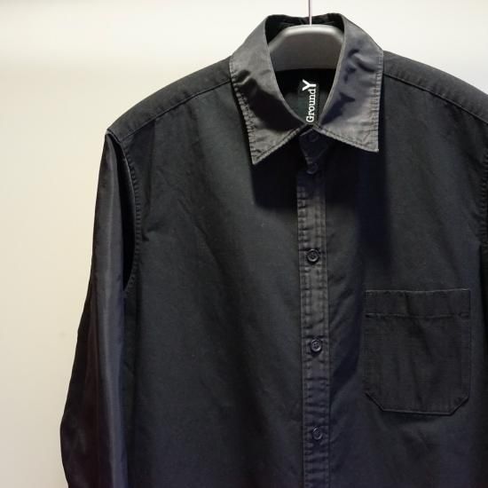 GroundY 18aw ブラック ロングシャツ GV-B01-001