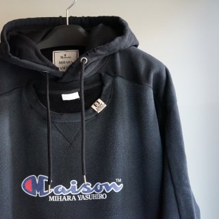 Maison MIHARA YASUHIRO Pullover combined hoodie(A08HD601)BLK