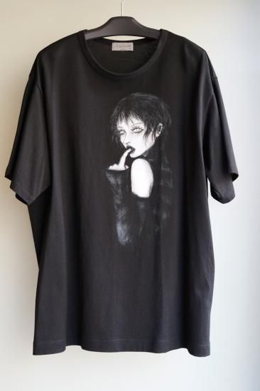 yohji yamamoto MAHABARA 女インジェクトプリントTシャツ