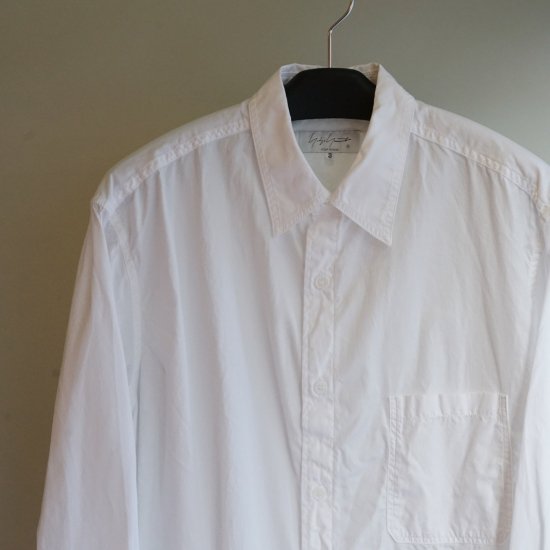 YOHJI YAMAMOTO HOMME 定番ブロード BIG環縫いシャツ(HE-B03-001)WHT