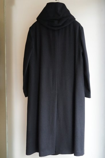 YOHJI YAMAMOTO, エアリーモッサ フード ダブルコート,(HE-C18-508),