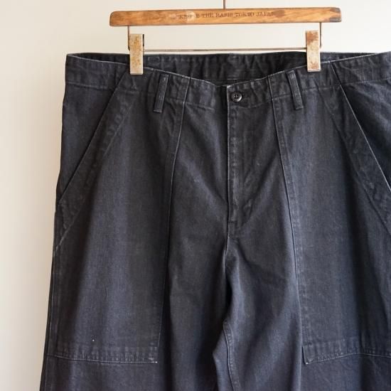 YOHJI YAMAMOTO HOMME B.S BLACK DENIM Y-BAKER PANTS(HZ-P98-043)