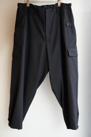 YOHJI YAMAMOTO HOMME ウールギャバ タブ付き太パンツ(HO-P72-534) YOHJI YAMAMOTO HOMME ウールギャバ タブ付き太パンツ(HO-P72-534)
