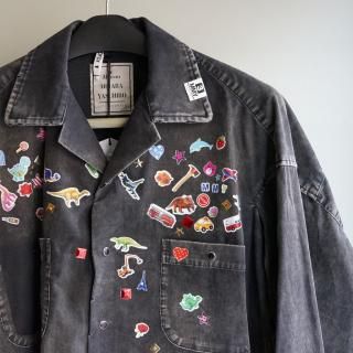 Maison MIHARA YASUHIRO LT CORDUROY SHIRTS w STICKER(J14SH182)BLK
