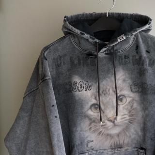 Maison MIHARA YASUHIRO BLEACHED HOODIE CAT(A14HD542)BLK