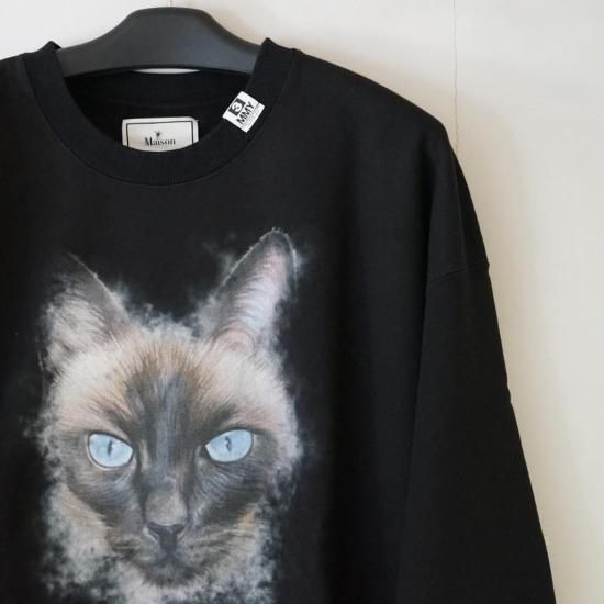 Maison MIHARA YASUHIRO CAT PRINTED PULLORVER(J15PO742)BLK