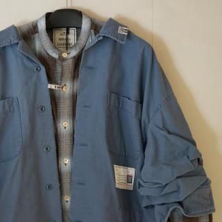 Maison MIHARA YASUHIRO LAYERED LONG SLEEVE SHIRT(A15SH082)BLU