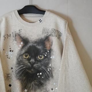 Maison MIHARA YASUHIRO EMBELLISHDISTRESS CAT PULLOVER(J15PO723)WHT