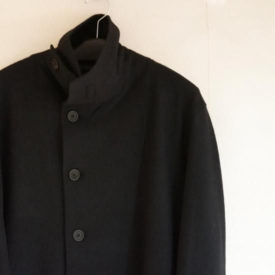 YOHJI YAMAMOTO HOMME 混紡ウール天竺 ハイネック ロングコート
