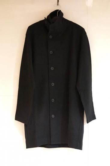 Yohji Yamamoto POUR HOMME ロングコート YOHJI YAMAMOTO HOMME 混紡ウール天竺 ハイネック ロングコート