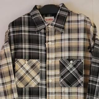 KAMIYA Repaired Crzy Check Shirt(G15SH057)BLK