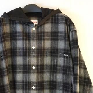 KAMIYA Distressed Hooded Checked Shirt(G15SH055)