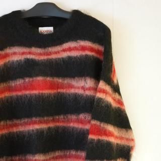 KAMIYA Distorted Border Mohair Sweater(G15PO071)BLK