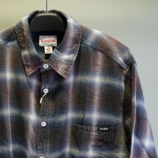 KAMIYA Bleached Check Shirt(G14SH058)BLU