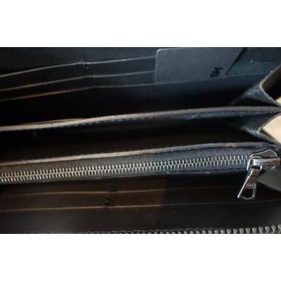 Backlash カバ革墨染め ラウンドファスナー財布 BACKLASH ヒポレザー