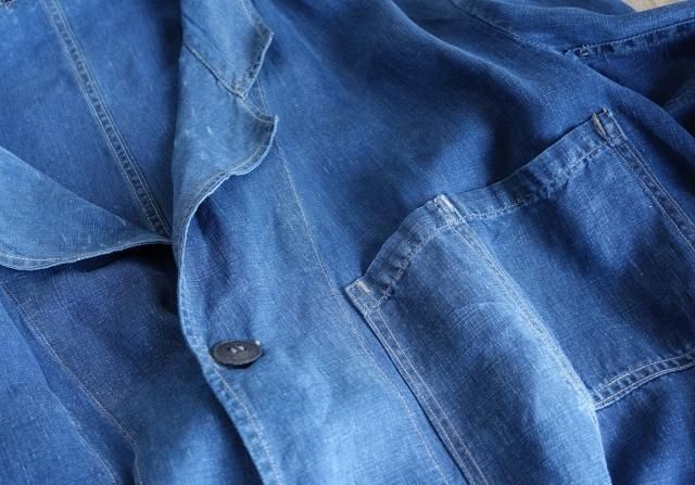 Special!! French Indigo Linen Maquignon Coat - jam-clothing Special!! French Indigo Linen Maquignon Coat - jam-clothing