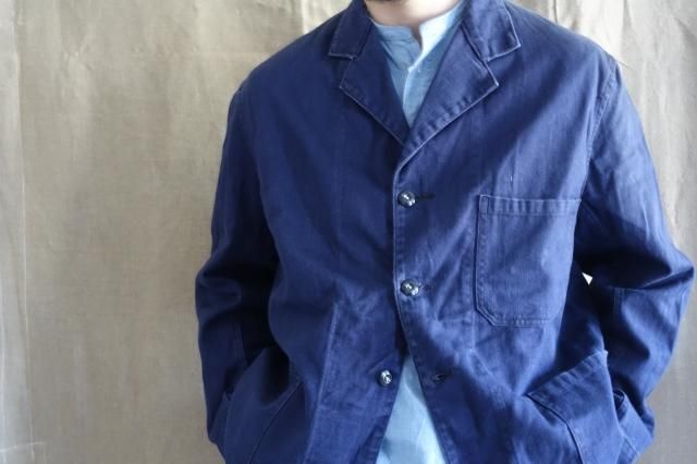 50's HOLD FAST Blue Drill Work Jacket - jam-clothing