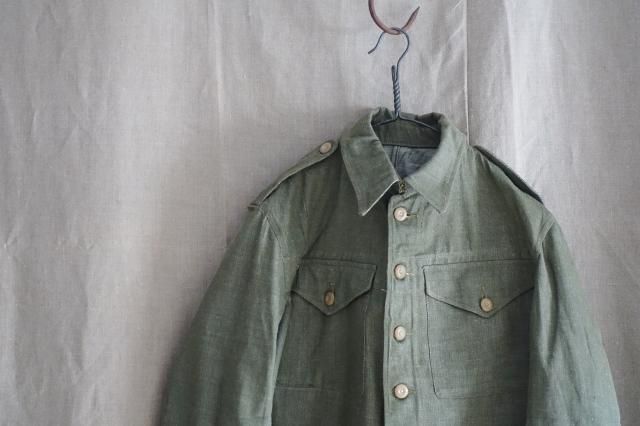 50s BRITISH ARMY GREEN DENIM BATTLEDRESS JACKET Size8 - jam 50s BRITISH ARMY GREEN DENIM BATTLEDRESS JACKET Size8 - jam