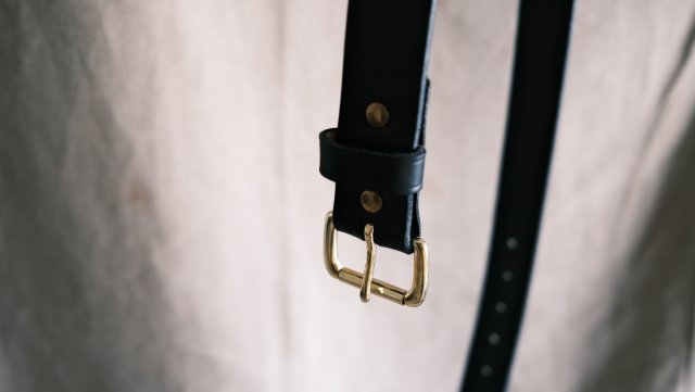 New Amish Bridle Leather Belt W30・W32 ・W34 BLK - jam-clothing