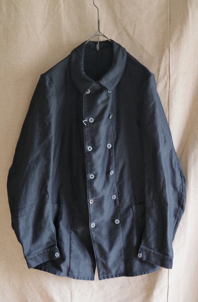 Super Special 40's French Black Moleskin Double Breasted jacket 