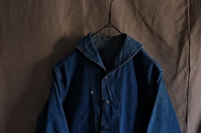 40s US Navy Denim Shawl Collar Jacket - jam-clothing 40s US Navy Denim Shawl Collar Jacket - jam-clothing