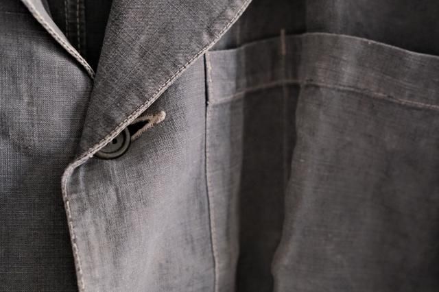 Special ~30's French Black Linen Maquignon Coat - jam-clothing Special ~30's French Black Linen Maquignon Coat - jam-clothing