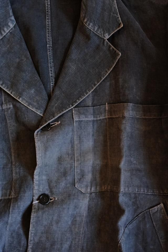 Special ~30's French Black Linen Maquignon Coat - jam-clothing Special ~30's French Black Linen Maquignon Coat - jam-clothing
