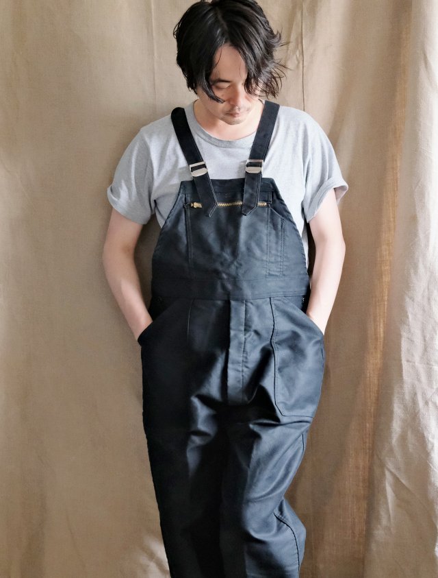 Special Price!!! 50's~60's French Black Moleskin Overall Le Mont 