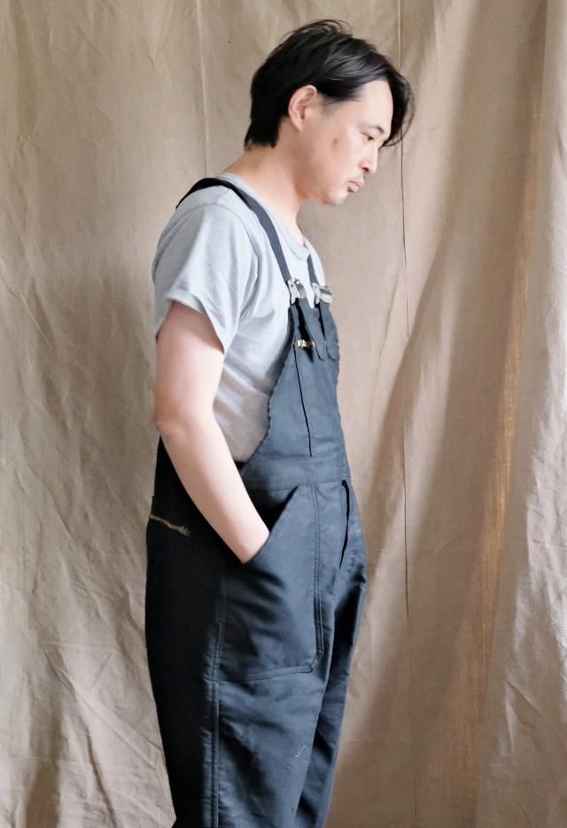 【鬼フェード・鬼ヒゲ】60's ブラックモールスキン オーバーオール 鬼フェード・鬼ヒゲ】60's ブラックモールスキン オーバーオール