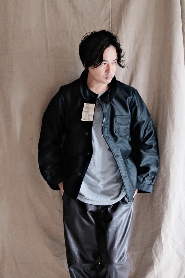 【デッド】1930 BLACK MOLESKIN JACKET フラッシャー付 デッド】1930 BLACK MOLESKIN JACKET フラッシャー付