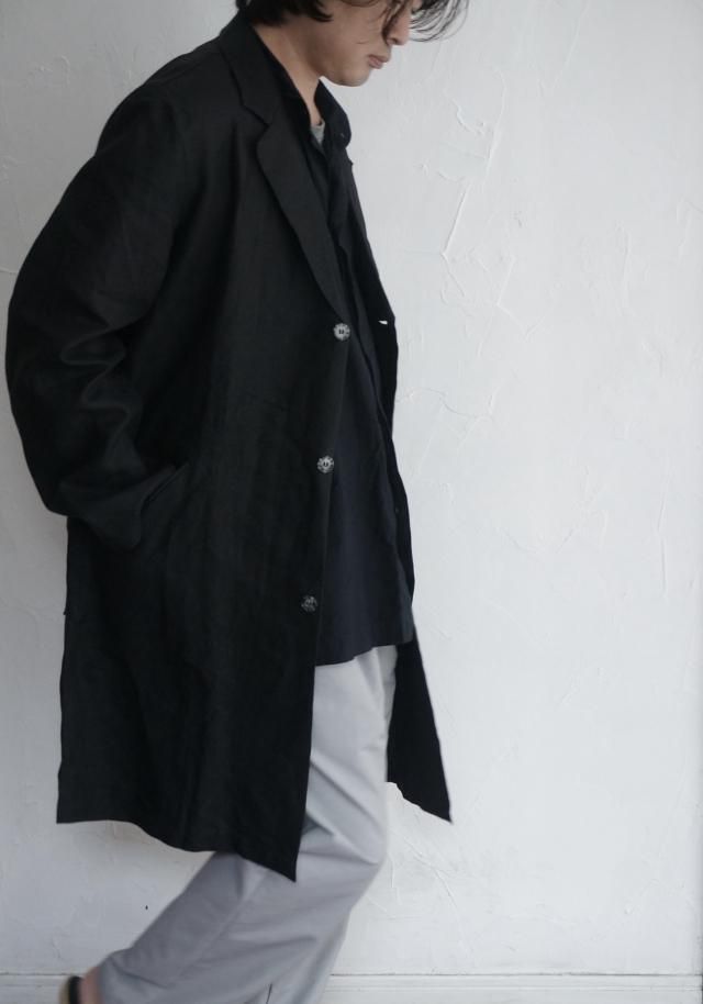 Special ~50'S French Black Linen Work Coat Au Molinel Special ~50'S French Black Linen Work Coat Au Molinel