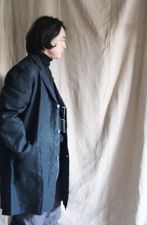 Special ~50'S French Black Linen Work Coat Au Molinel Special ~50'S French Black Linen Work Coat Au Molinel