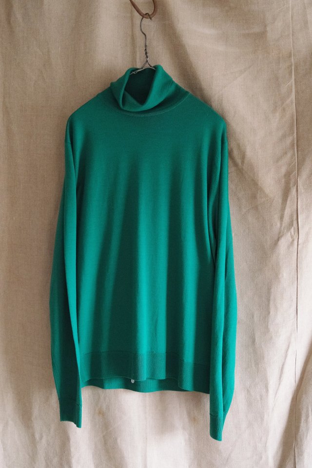 JOHN SMEDLEY Turtleneck Wool Knit Green SizeL - jam-clothing
