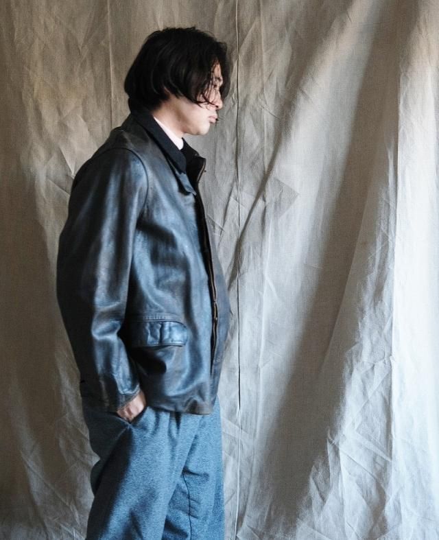 Rare!! ~50's French Leather Single Jacket - jam-clothing