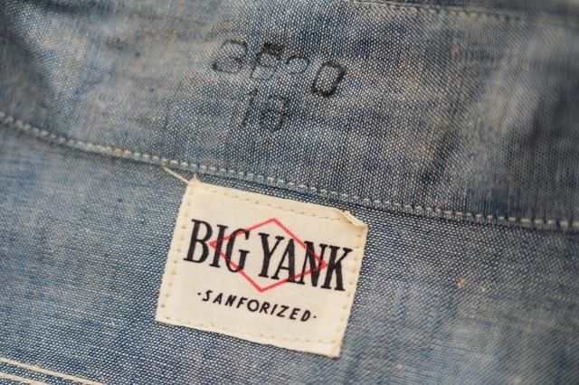 新規購入 50s ビックヤンク ガチャポケ 囚人 シャンブレーシャツ トップス