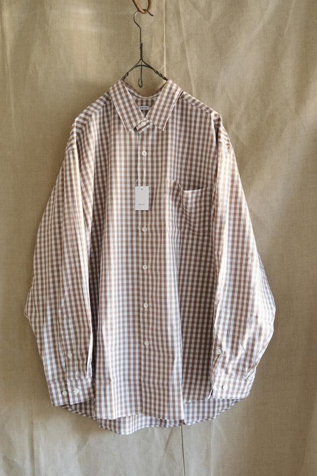 トップス THE DAY : NEW GINGHAM STANDARD SHIRT THE DAY (ザ デイ) NEW GINGHAM STANDARD SHIRT BROWN | HAKU 公式通販