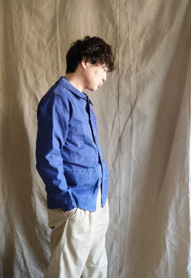 40's French Blue Work Jacket モンサンミッシェル 刺繍タグ