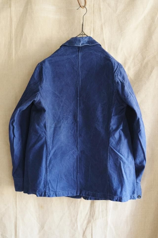 【値下げ】40's フランス デニムツイル ワークジャケット 40's French Marine D-Pocket Work Jacket - jam-clothing