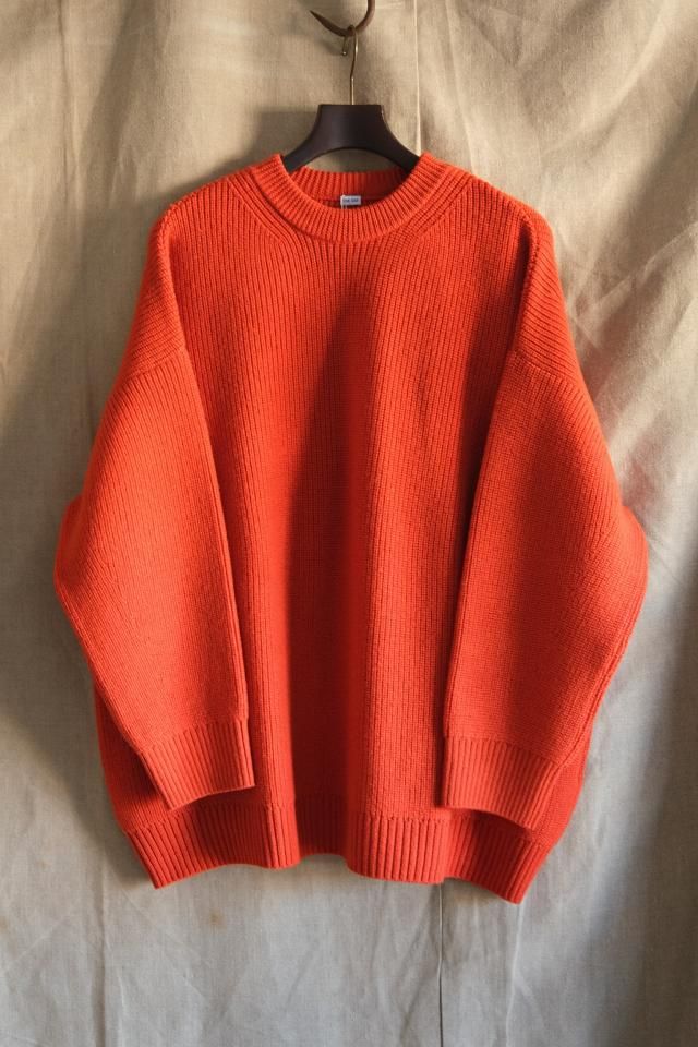 THE DAY LOW GAUGE MERINO CREWNECK KNIT Orange - jam-clothing