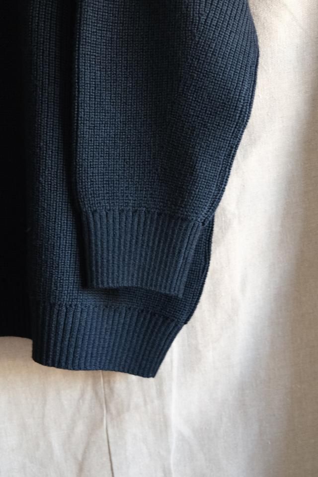 THE DAY LOW GAUGE MERINO CREWNECK KNIT Black - jam-clothing