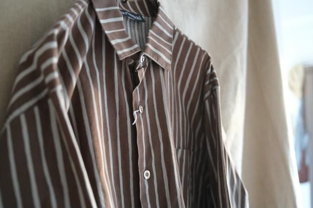 OLD Marimekko Jokapoika Stripe Shirts Brown × Gray - jam