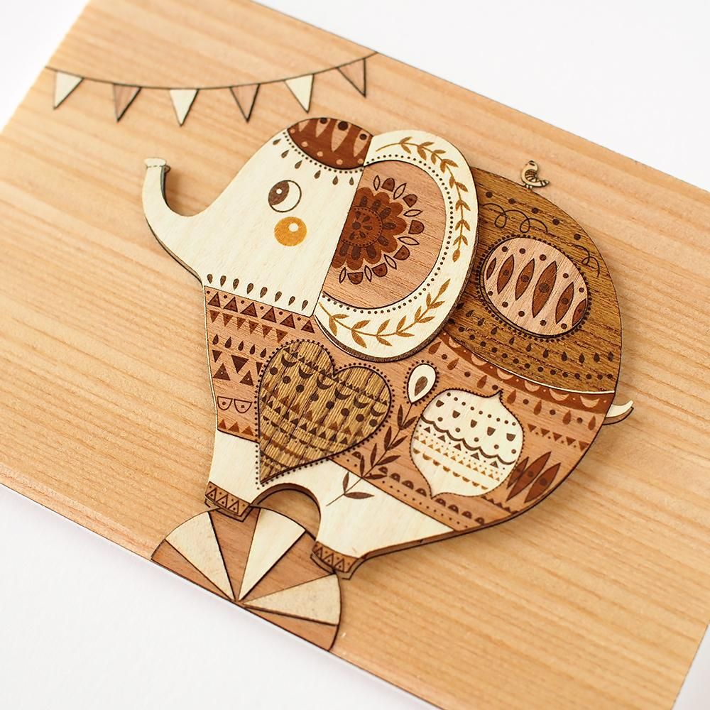 木はり絵キット 動物シリーズ - 木製切り絵アート・木はり絵手づくり