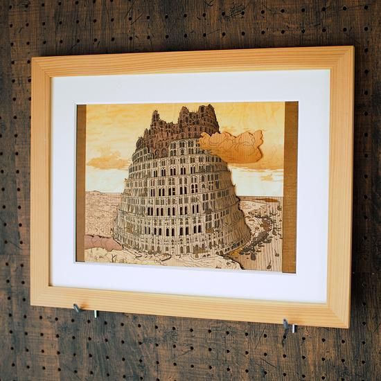 木はり絵手作りキット「バベルの塔Ⅱ」 - 木はり絵手づくり
