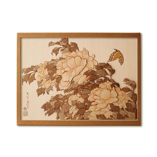 木はり絵手作りキット「牡丹に蝶」