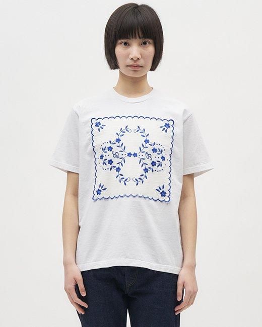 【美品】coach フラワー刺繍 半袖Tシャツ プチフルー（刺繍）ハンカチーフパッチワークTシャツ（半袖）