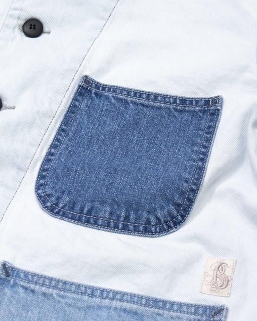 デニムコンビネーションカバーオールジャケット