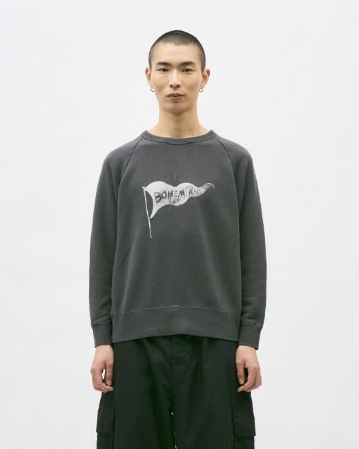 ボヘミアンズフラッグ（プリント）スウェットラグランTシャツ