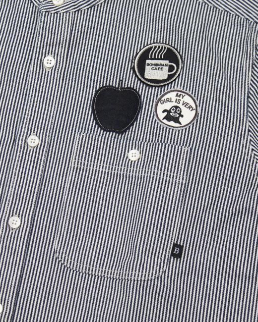 【美品】デラックスウェア ベージュ ヒッコリー ストライプ シャツ M BIG MIKE /HICKORY STRIPE L/S WORK SHIRTS/BEIGE - ビッグ